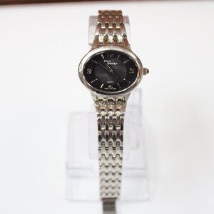 Vintage Steel by Design Women’s Silver Tone Wristwatch Black Dial Quartz Japan